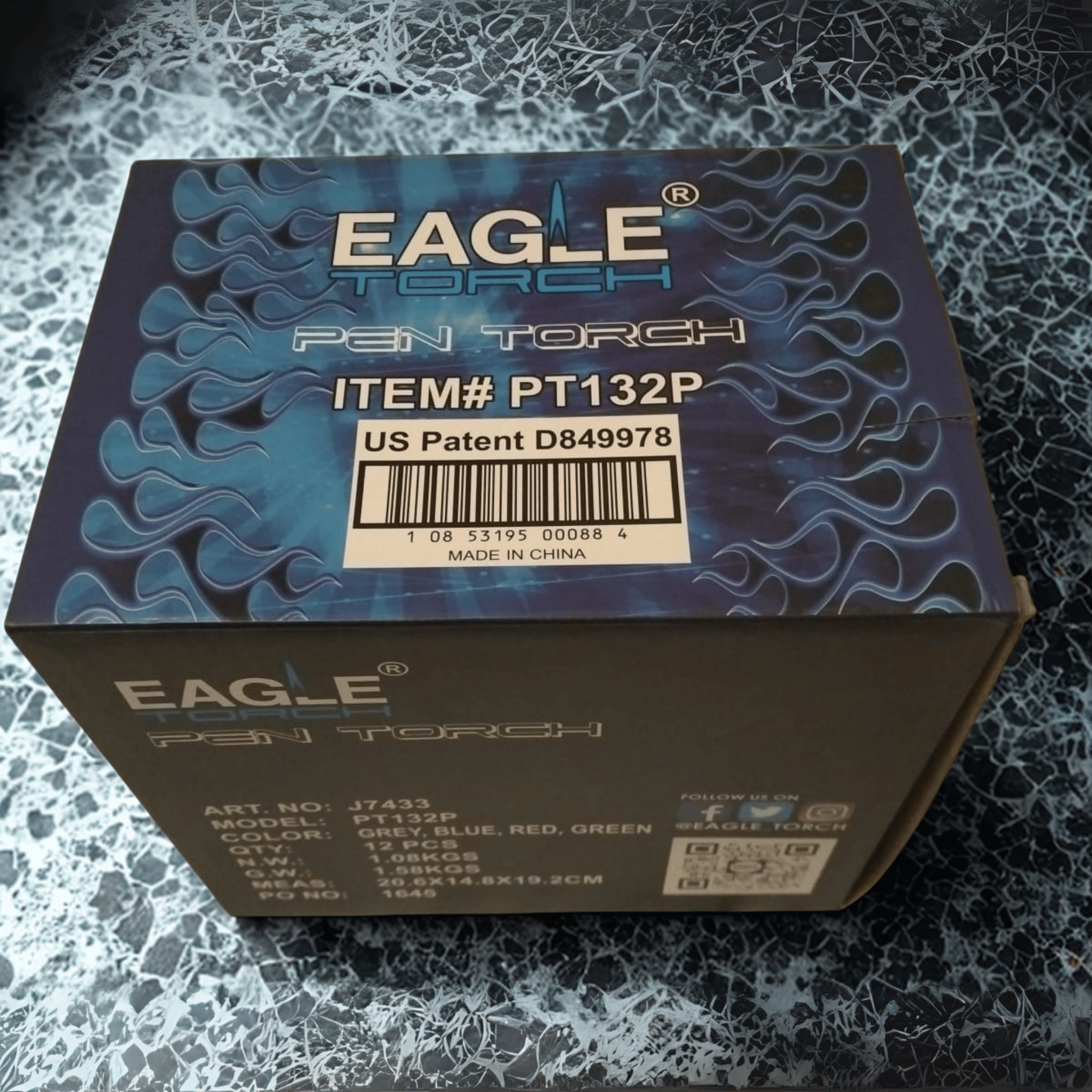 Eagle Torch BOX PT132P – Pen Torch Lighter – Refillable Butane Jet Flame – 12ct Display Box – Smoke Shop Wholesale