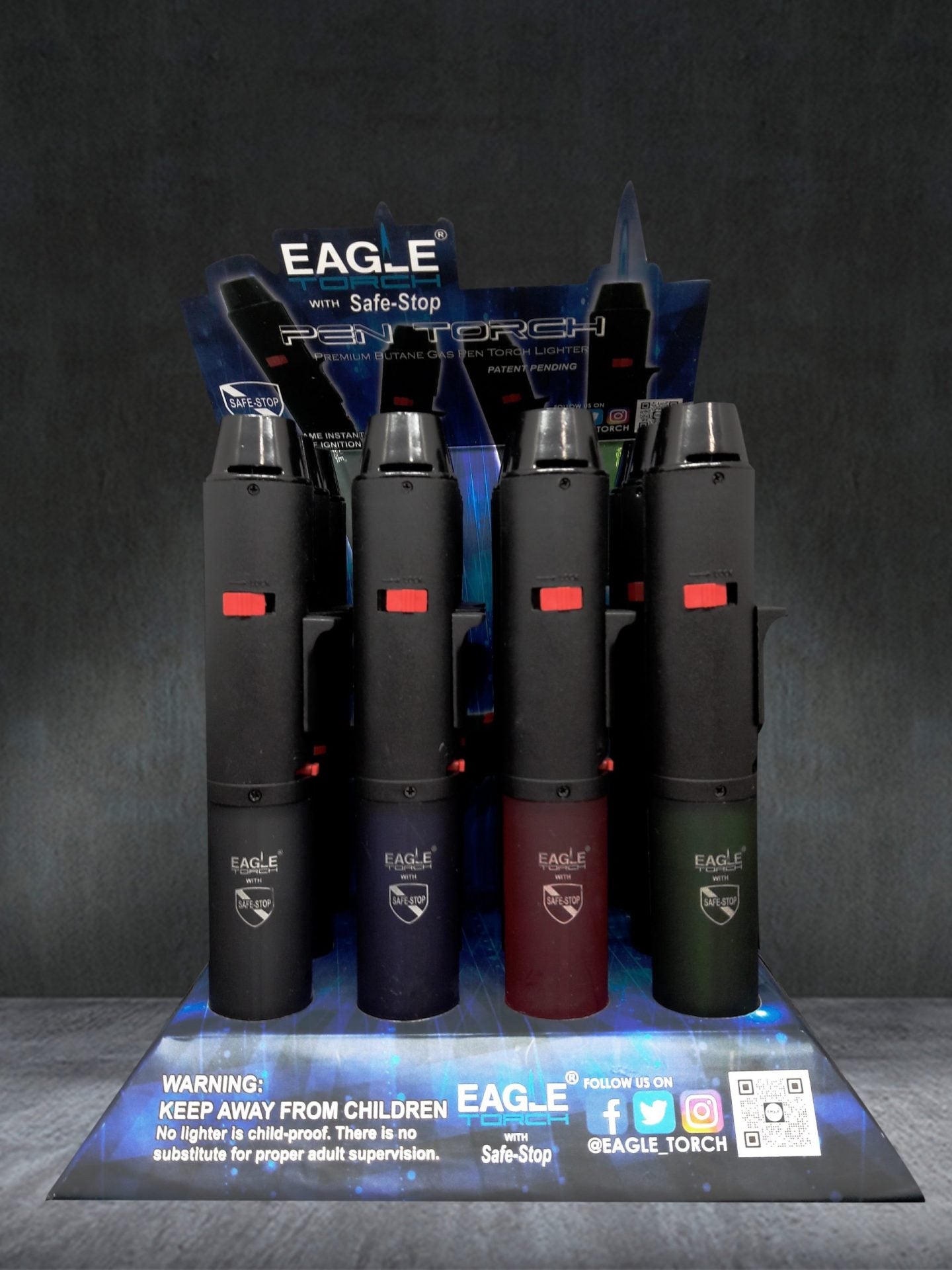 Eagle Torch PT132P – Pen Torch Lighter – Refillable Butane Jet Flame – 12ct Display Box – Smoke Shop Wholesale