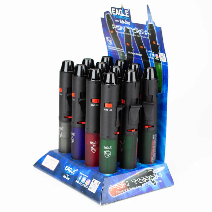 Eagle Torch PT132P – Pen Torch Lighter – Refillable Butane Jet Flame – 12ct Display Box – Smoke Shop Wholesale