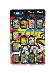 Eagle Torch TORCHPOD Lighter Display – Front View with 24 Unique Designs