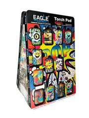 Eagle Torch TORCHPOD Lighter Display – Side View with 12 Unique Designs