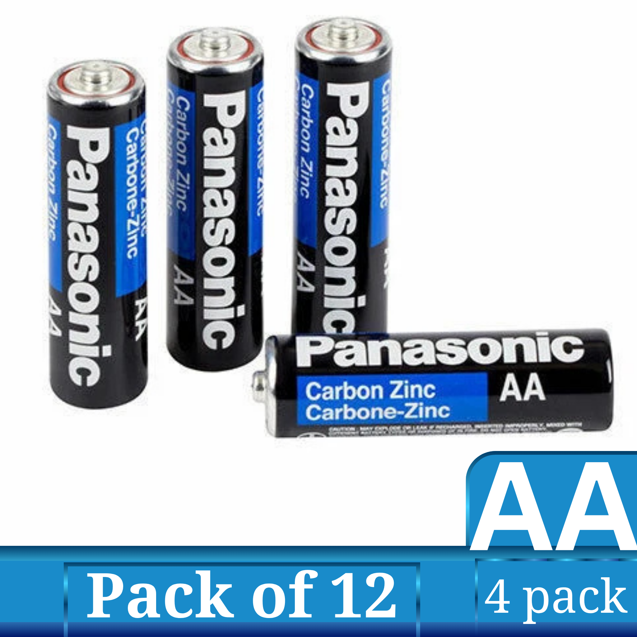 Panasonic AA Carbon Zinc Batteries – 4-Pack Display