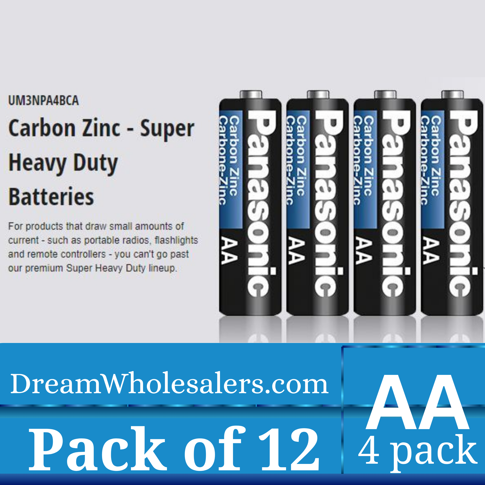 Panasonic AA Carbon Zinc Batteries – Retail and Wholesale Power Solution