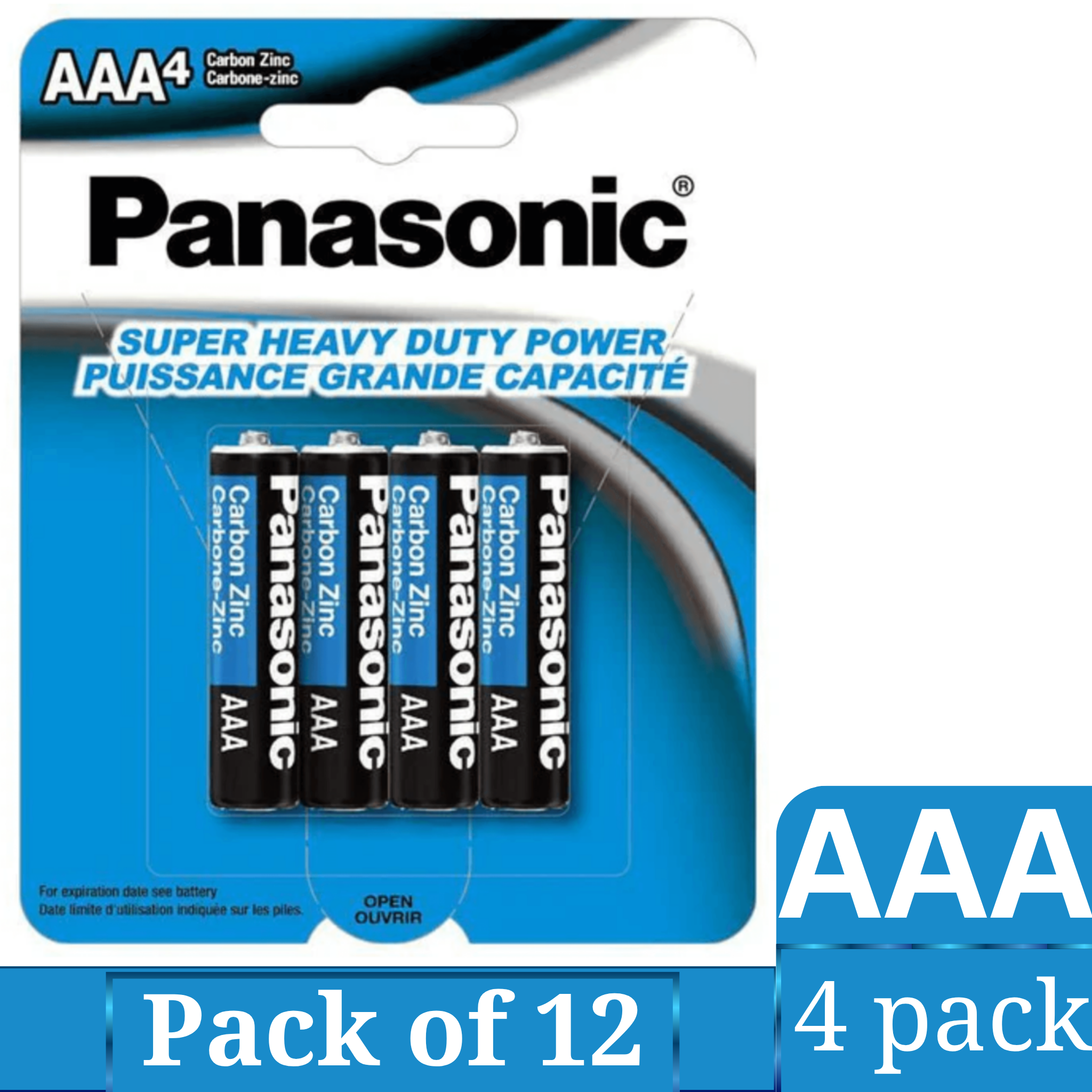 Panasonic Super Heavy Duty AAA Carbon Zinc Batteries 12 Packs – Wholesale Triple A Batteries for Everyday Devices