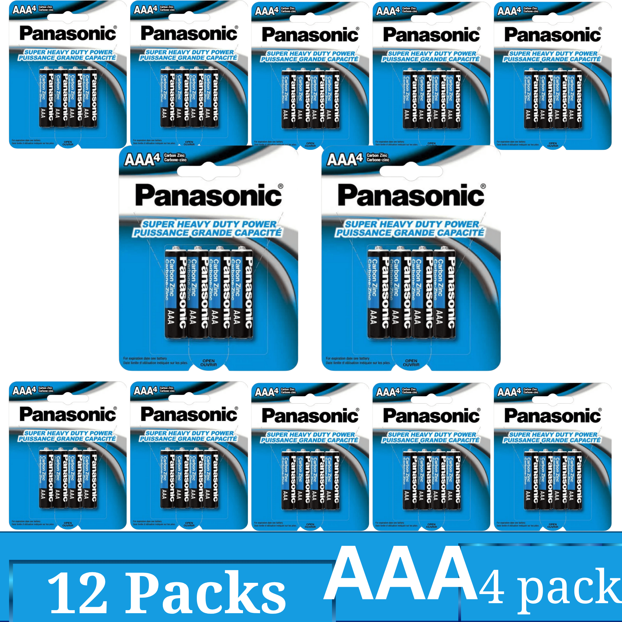 Panasonic Super Heavy Duty AAA Carbon Zinc Batteries 12 Packs – Wholesale Triple A Batteries for Everyday Devices