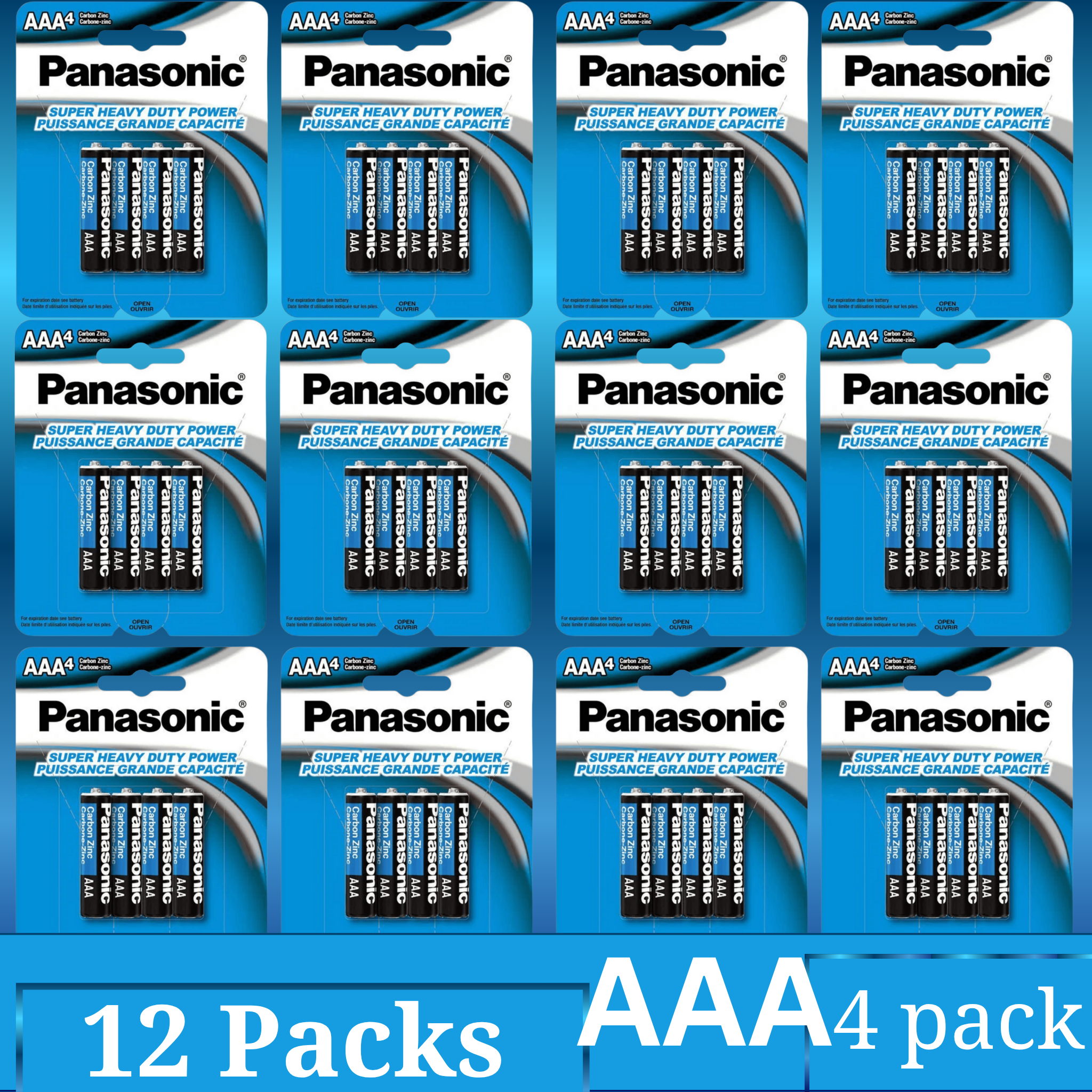 Panasonic Super Heavy Duty AAA Carbon Zinc Batteries 12 Packs – Wholesale Triple A Batteries for Everyday Devices