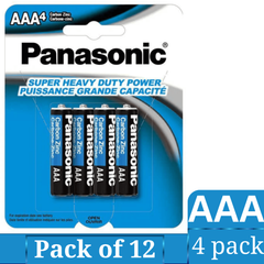 Panasonic Super Heavy Duty AAA Carbon Zinc Batteries 12 Packs – Wholesale Triple A Batteries for Everyday Devices