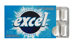 Excel Sugar-Free Gum – Peppermint Flavor – 1 Pack (12 Pieces) – Fresh Mint, Long-Lasting Chewing Gum