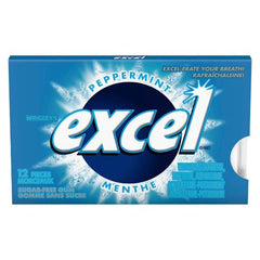 Excel Sugar-Free Gum – Peppermint Flavor – 1 Pack (12 Pieces) – Fresh Mint, Long-Lasting Chewing Gum