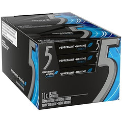 5 Gum (All Flavors) – 10 Packs (15 Sticks Each) – Sugar-Free Chewing Gum