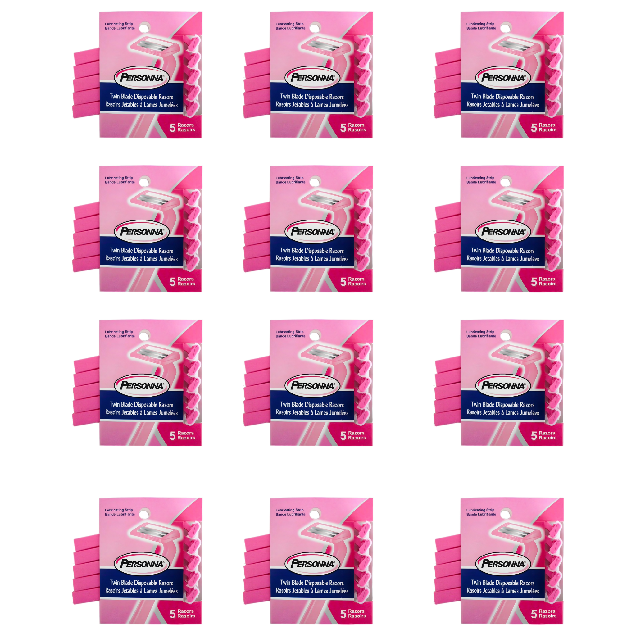 Personna Women’s Twin Blade Disposable Razors – 12 Packs per Box