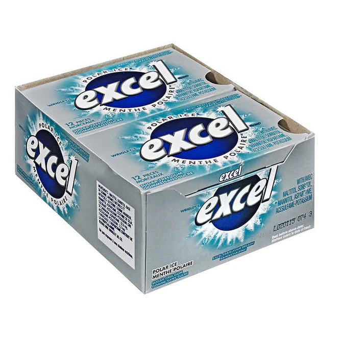 Excel Polar Ice Sugar-Free Gum – 12 Pack of 12 Pieces – Icy Fresh Chewing Gum from Canada