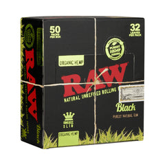RAW Black Organic Hemp King Size Slim Rolling Papers
