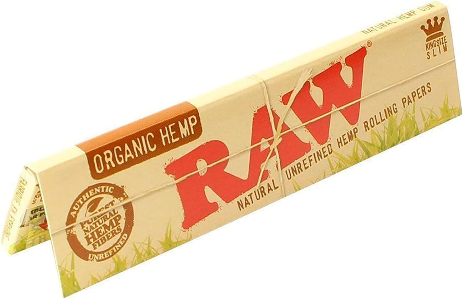 RAW Organic Hemp King Size Rolling Papers – Single Pack, 32 Leaves, Purest Natural Gum
