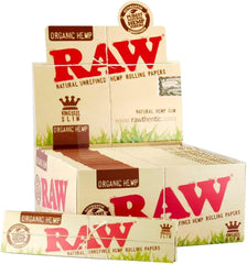 RAW Organic Hemp King Size Rolling Papers Wholesale Box – 50 Packs × 32 Leaves, Purest Natural Gum