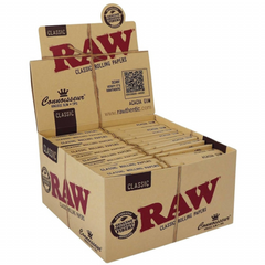 RAW Connoisseur Classic King-Size Slim Rolling Papers + Tips single pack – 32 leaves and 32 tips
