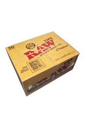 Box of Raw brand tips on a white background