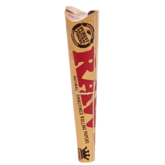 Single sealed pack of RAW Classic King Size Pre-Rolled Cones – 3 natural, unrefined pre-rolled cones.