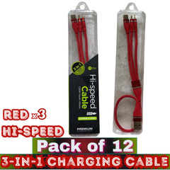 ROX 3-in-1 Universal Charging Cable – Lightning/Micro/Type-C – Hi-Speed – Pack of 12