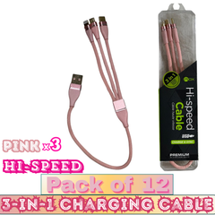 ROX 3-in-1 Universal Charging Cable – Lightning/Micro/Type-C – Hi-Speed – Pack of 12