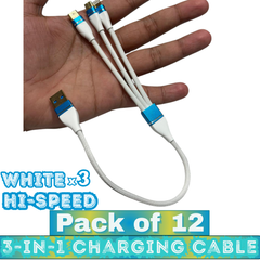 ROX 3-in-1 Universal Charging Cable – Lightning/Micro/Type-C – Hi-Speed – Pack of 12