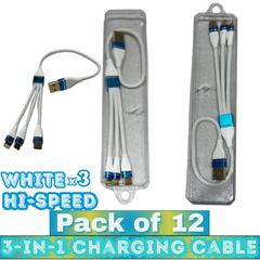 ROX 3-in-1 Universal Charging Cable – Lightning/Micro/Type-C – Hi-Speed – Pack of 12