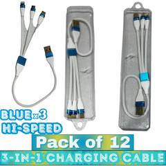 ROX 3-in-1 Universal Charging Cable – Lightning/Micro/Type-C – Hi-Speed – Pack of 12