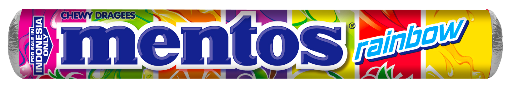 Mentos Rainbow Candy Rolls – 1 Pack (37g Each) – Assorted Fruity Chewy Treats