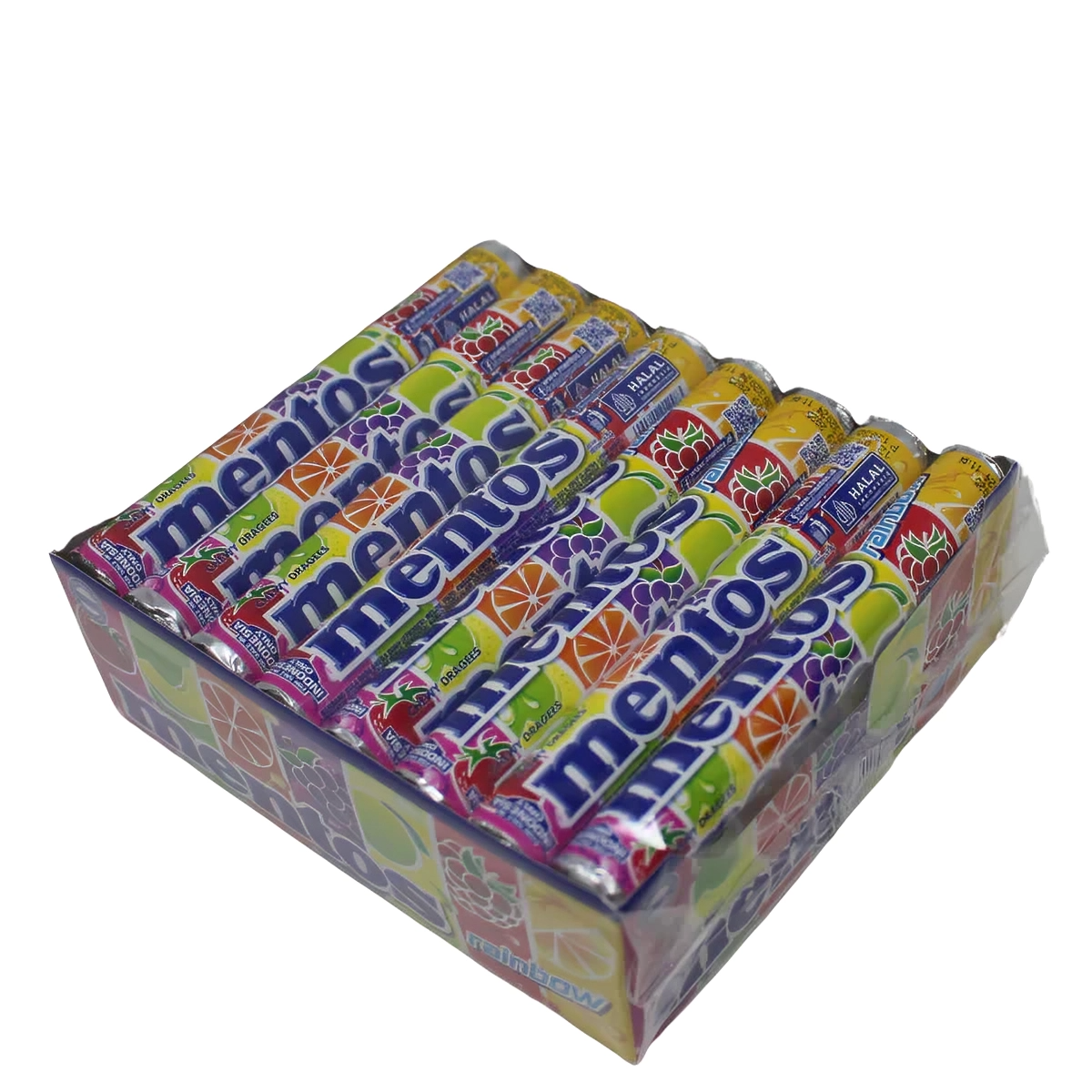 Mentos Rainbow Candy Rolls – 24 Pack (37g Each) – Assorted Fruity Chewy Treats