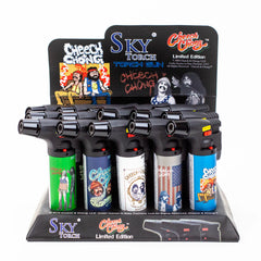Sky Torch SK101CC – Cheech & Chong Limited Edition Torch Gun Lighter – Refillable Butane – 15ct Display Box – Wholesale & Collector’s Item