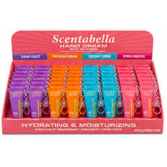Scentabella Hand Cream with Keychain, 4 Scents, 30ml Tube, 48 Piece Display Box