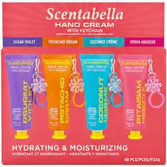 Scentabella Hand Cream with Keychain, 4 Scents, 30ml Tube, 48 Piece Display Box