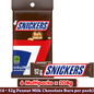 Snickers Peanut Milk Chocolate Bars — Pack of 6 × 208g Multipacks (4 × 52g Bars per pack)