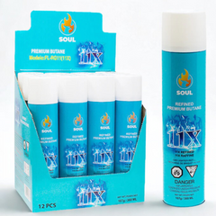 Soul 11X Refined Premium Butane 300ML – Display Pack of 12 – Wholesale Lighter Refill Gas