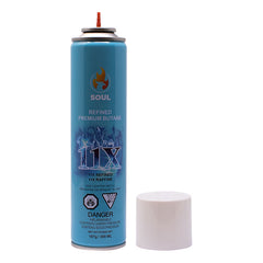 Soul 11X Refined Premium Butane – Open Can Showing Butane Outlet – 300ML, Display Pack of 1 – Wholesale Lighter Refill Gas