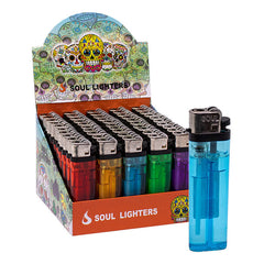 Soul Lighters Transparent Disposable Flame Lighter, visible fuel level