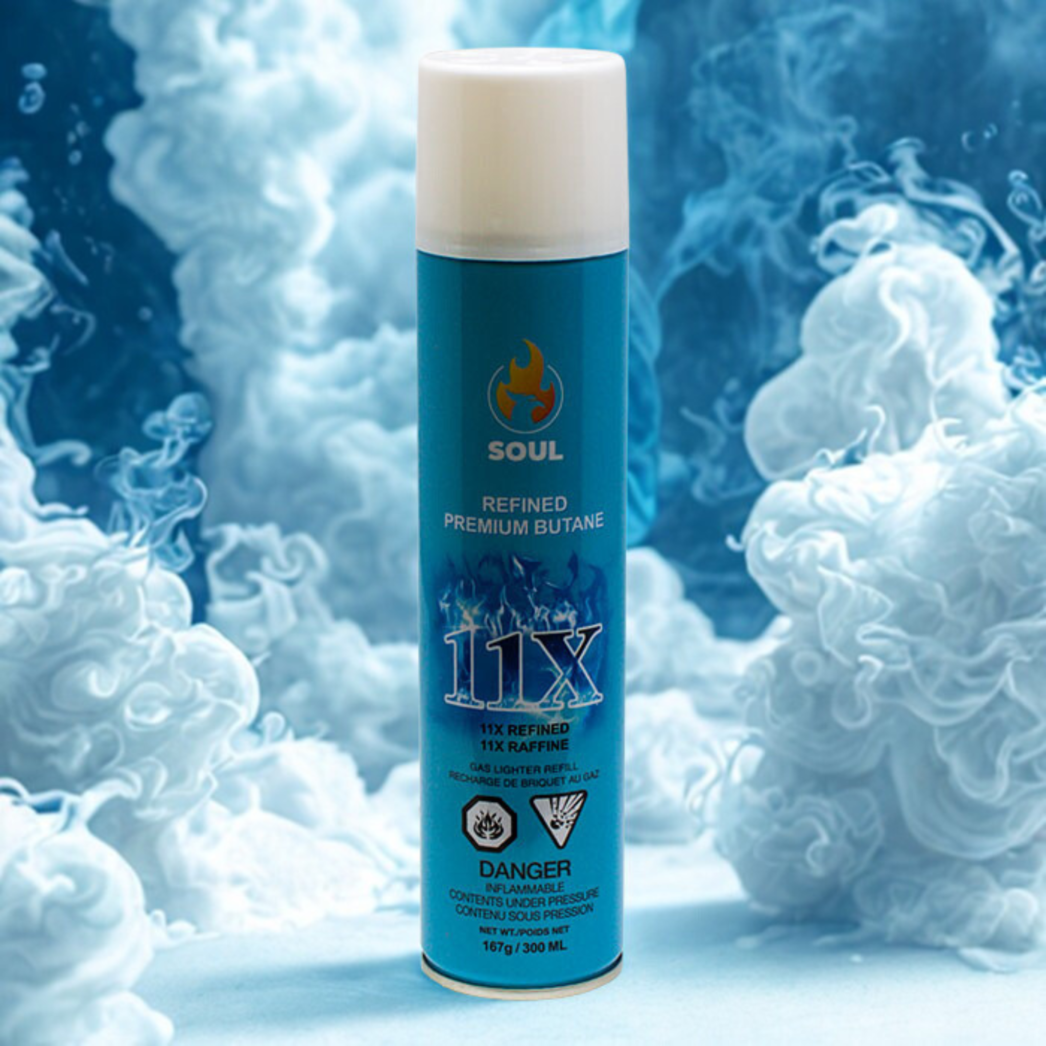 Soul FL-RG11 11X refined premium butane 300 ml, single can detail