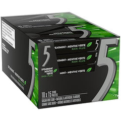 5 Gum (All Flavors) – 10 Packs (15 Sticks Each) – Sugar-Free Chewing Gum