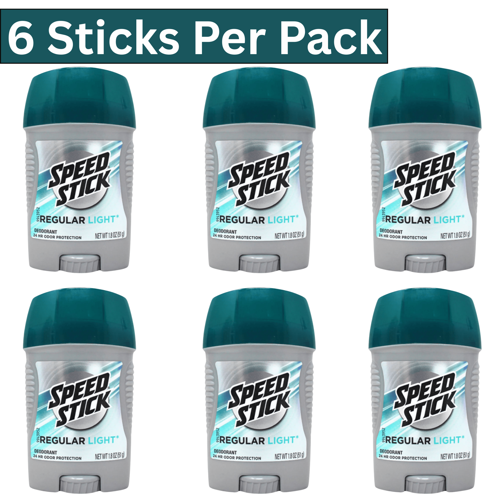 Speed Stick Regular Light Deodorant for Men – Front View (51g Stick)
