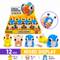 Star Dream Pop Out Eyes Squeeze Toy, Assorted Duck Cat and Monster, 12 Piece Display Box
