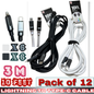 ThunderBay Lightning to Type-C Fast Charging & Sync Cable – 10 Ft / 3 M – Tangle-Free – Pack of 12 – E-10F90167