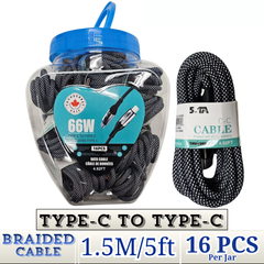 THUNDER BAY Type-C to Type-C Braided Fast Charging Cable 1.5m – Heavy Duty 5A USB-C Cable Wholesale