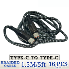 USB-C to USB-C Braided Quick Charge Cable 5ft – THUNDER BAY E-90169