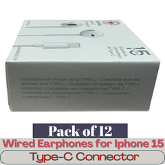 THUNDERBAY iPhone 15 EarPods with Type-C Connector – Wired Stereo Earphones for iPhone 15/ 15 Pro/ 15 Pro Max  12-Pack Wholesale  Item No. E-WC90166