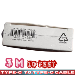 Thunder Bay 66W Type-C to Type-C Fast Charging Cable – 10ft / 3M – Pack of 12