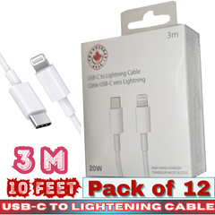 ThunderBay 20W Type-C to Lightning Fast Charging Cable – 10ft / 3m – Pack of 12 – E-AC90162ThunderBay 20W USB-C to Lightning Fast Charging Cable – 10ft / 3m – Pack of 12 – E-AC90162