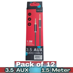 Thunder Bay 1.5 meter deluxe 3.5mm AUX audio cable pack of 12 for wholesale
