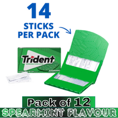 Trident Spearmint Flavour Sugar-Free Chewing Gum – 14 Pieces – Pack of 12