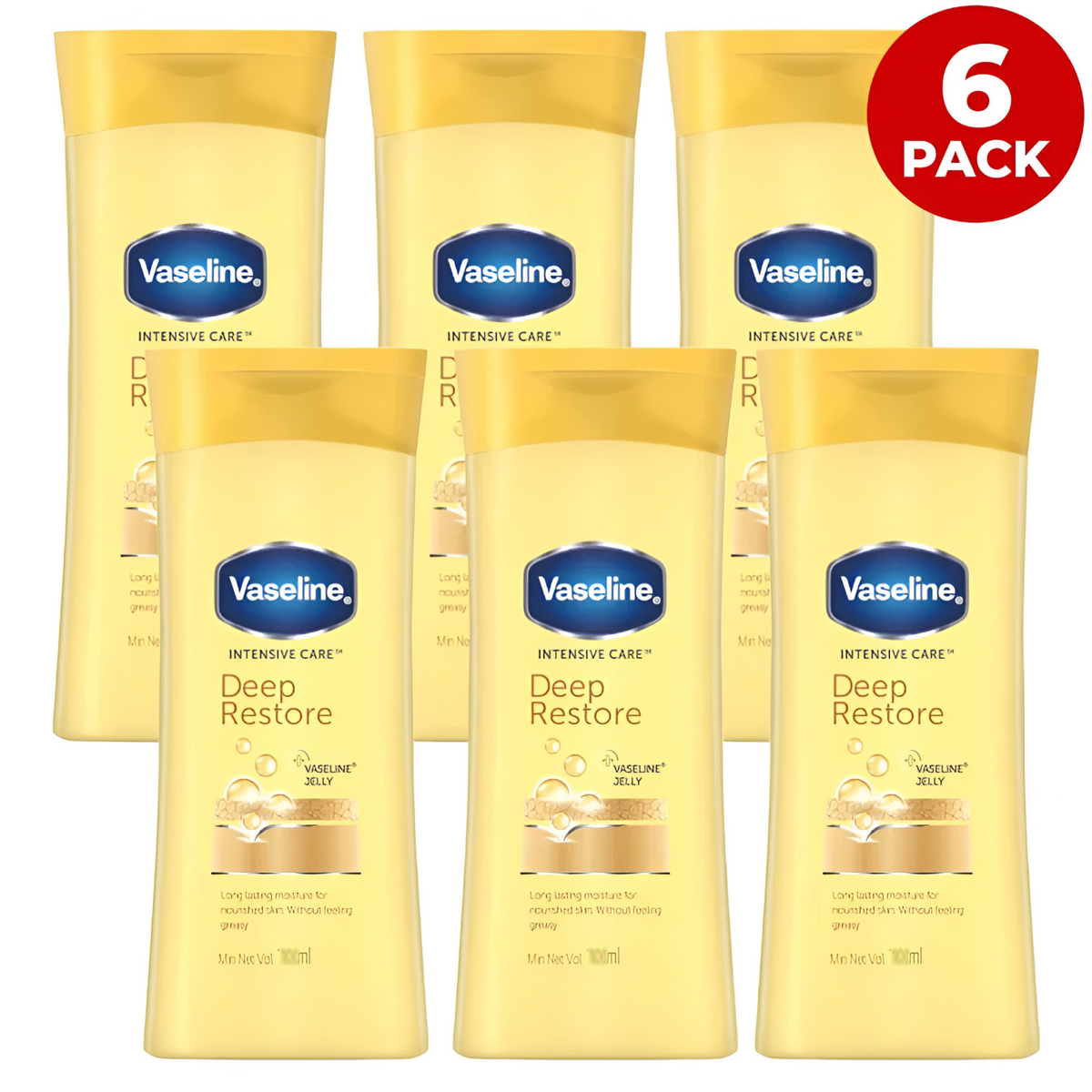 Vaseline Intensive Care Deep Restore Lotion 100ml Pack of 6 – Moisturizer for Dry Skin