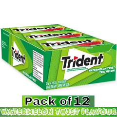 Trident Sugar-Free Chewing Gum – Assorted Flavours – 14 Pieces – Pack of 12